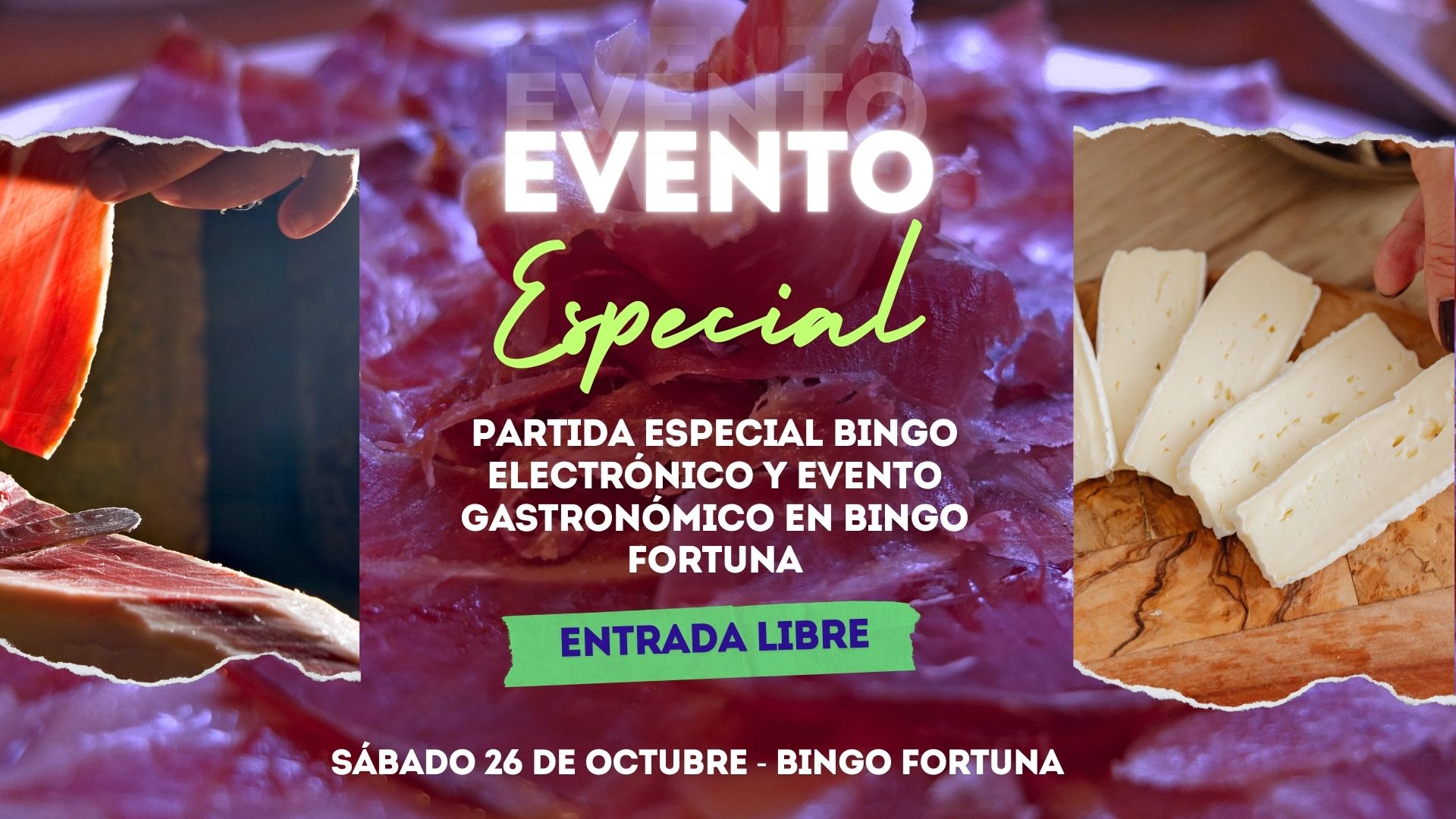 Partida Especial Bingo Electrónico con Jamón al corte en Fortuna